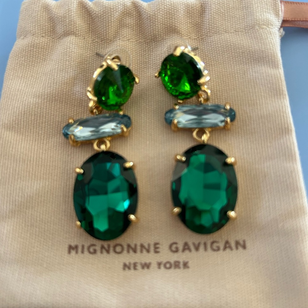 NWOT Mignonne Gavigan Crystal Drop Earrings